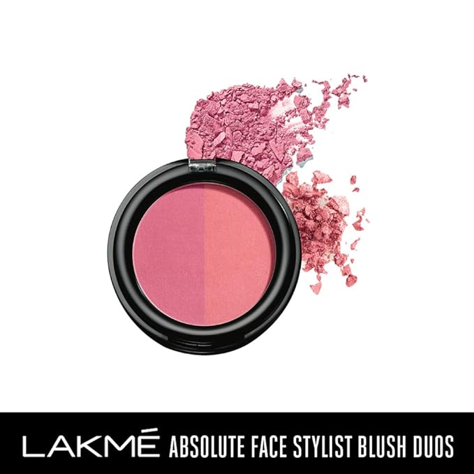 Lakme Absolute Face Stylist Blush Duos, Pink Blush, 6g