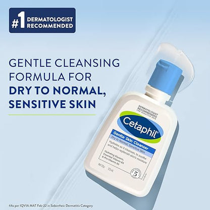 Cetaphil Face Wash Gentle Skin Cleanser for Dry to Normal, Sensitive Skin, 125 ml Hydrating Face Wash with Niacinamide, Vitamin B5&Cetaphil VVF India Cleansing And Moisturising Syndet Bar, 75g