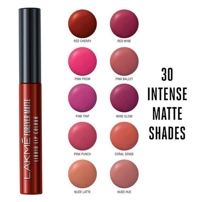 Lakme Forever Matte Liquid Lip Colour, Red Revival, 5.6 ml