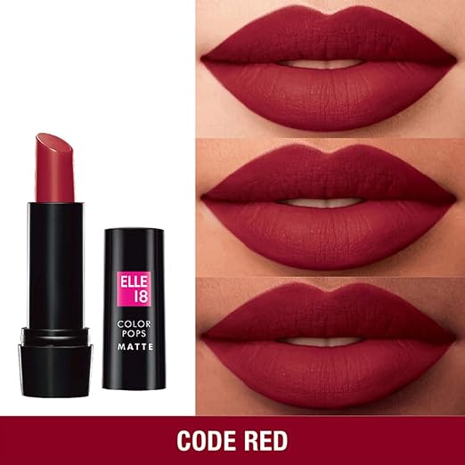 Elle18 Color Pops Matte Lip Color, Code Red, 4.3 g