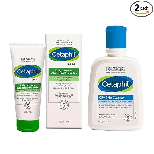 Cetaphil Oily Skin Cleanser 125ml and DAM 100g Combo