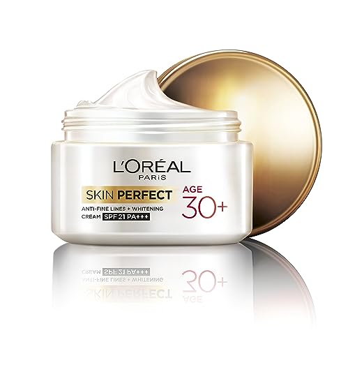 L'Oréal Paris Anti-Fine Lines Cream, With SPF21 PA+++, Fights Signs of Aging, Day Cream, For Users Over 30, Skin Perfect 30+, 50g