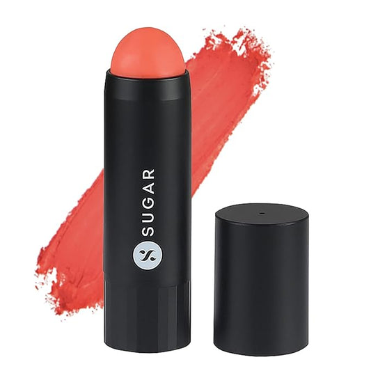 SUGAR Cosmetics - Face Fwd >> - Blush Stick - 01 Coral Climax (Bright Coral Blush) - Longlasting Formula, Lightweight Blush