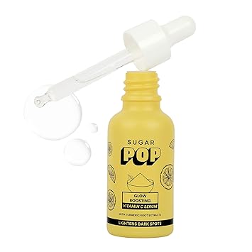 SUGAR POP Glow Boosting Vitamin C Serum - Infused with Glycolic Acid & Turmeric Root Extracts to keep Skin Soft & Bright l Non-greasy & Lightweight l Removes Tan | Fades Spots l Face Serum for Women