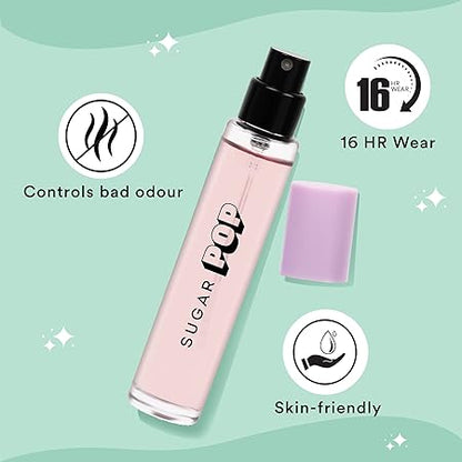 SUGAR POP 16 HR Intense Perfume-02 Floral Bloom | floral-fruity Notes | Pocket Perfume | Upto 16 Hour Freshness | Hypoallergenic | Skin Friendly | 15ml