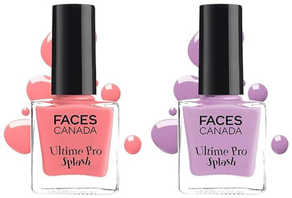 Faces Canada Splash Nail Enamel Set of 2 - Viola & Ballerina (16ml)