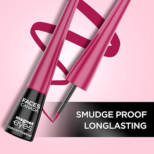 FACESCANADA Magneteyes Color Eyeliner - Graceful Burgundy, 4 ml | Glossy Finish | 24HR Long-lasting | Waterproof | Smudgeproof | Precise Application | Intense Color Payoff| Almond Extract & Vitamin E