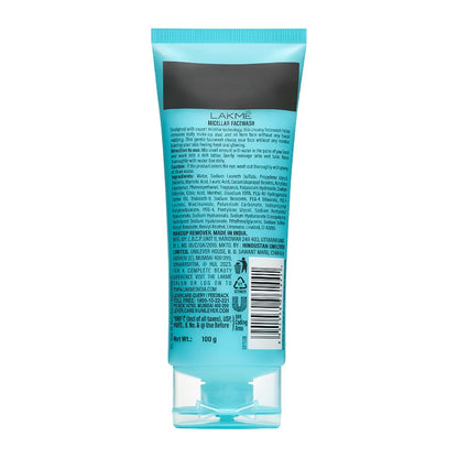 Lakme Micellar Pure Facewash for Deep Pore Cleanse 100g