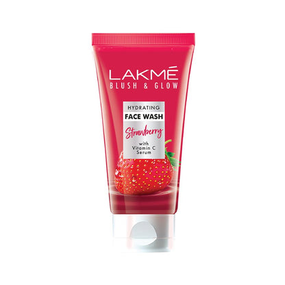 Pack of 2 LAKMÉ Blush & Glow Strawberry Refreshing Gel Face Wash 100 g, With 100% Natural Fruit for Glowing Skin - Daily Gentle Exfoliating Facial Cleanser