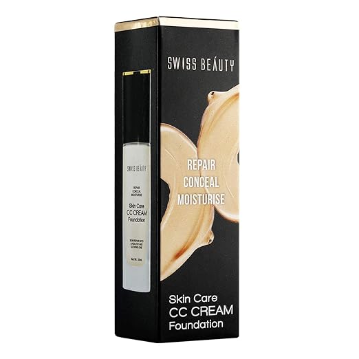 Swiss Beauty Foundation Skin Care Cc Cream, Face Makeup, Beige Sand, 34Gm