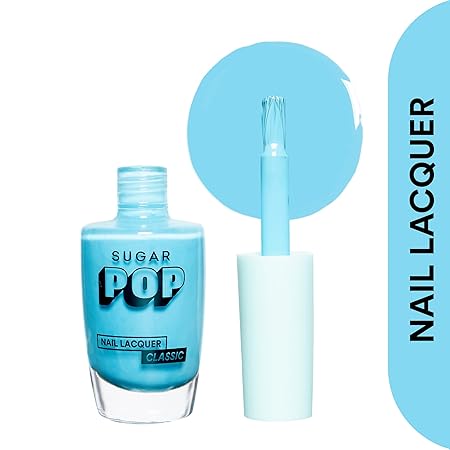 SUGAR POP Nail Lacquer - 03 Aqua Babe & 04 Hello Yellow – 10 ml - Dries in 45 seconds - Quick-drying, Chip-resistant, Long-lasting. Glossy high shine Nail Enamel/Polish for women.