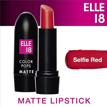 Elle 18 Combo of Colour Pop Matte Selfie Red and Pink Kiss Lipstick, 4.3 g