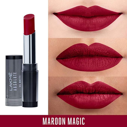 Lakme Absolute 3D Lipstick, Maroon Magic, 3.6 g