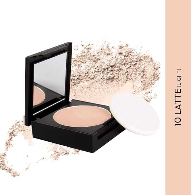 SUGAR Cosmetics - Dream Cover - Mattifying Compact - 10 Latte (Compact for light tones) - Lightweight Compact with SPF 15 and Vitamin E