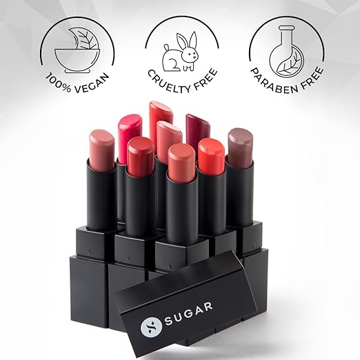 SUGAR Nothing Else Matter Longwear Matte Lipstick | Lasts Up To 8+ Hours| 100% Vegan | 3.2gm - 03 Rust Have