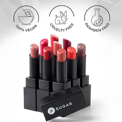 SUGAR Nothing Else Matter Longwear Matte Lipstick | Lasts Up To 8+ Hours| 100% Vegan | 3.2gm - 09 Royal Redding