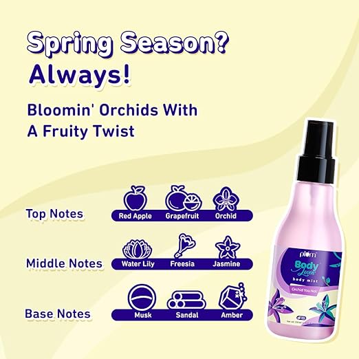 Plum BodyLovin' Orchid-You-Not Body Mist | Long Lasting perfume | Floral Fragrance for women | Fine Fragrance | Fine Fragrance