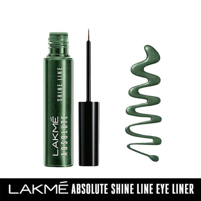 Lakme Absolute Shine Liquid Eyeliner, Sparkling Olive Green Eyeliner, 4.5ml, Smudge Proof and Glossy Finish Eyeliner, Shimmery Glitter Eyeliner