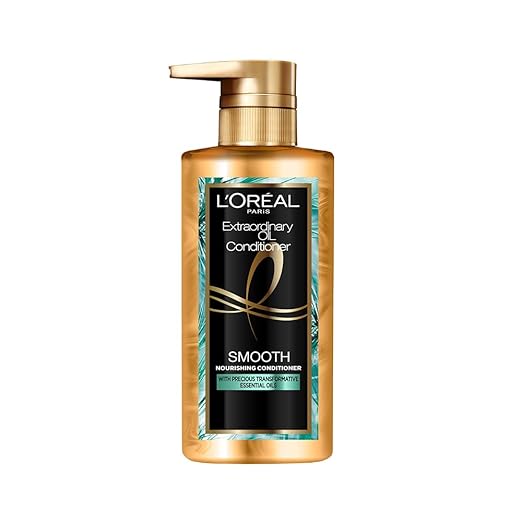 Pack of 2 L'Oreal Paris Extraordinary Oil Smooth Conditioner (Paraben Free) 440 ml| Nourishing Conditioner for Smooth & Straight Frizz-Free hair & L'Oreal Paris Extraordinary Oil Hair Serum, 100 ml