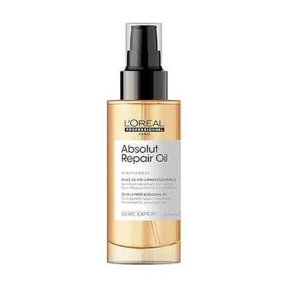 L'Oréal Professionnel Absolut Repair Oil 10-In-1 Multi-Benefit Leave-In Hair Serum, 90Ml & Pack of 2 L'Oréal Professionnel Serie Expert Liss Unlimited Blow Dry Serum 125 Ml, For Frizz-Free Hair