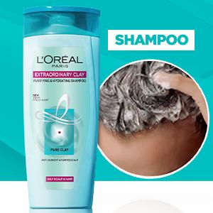 L'Oreal Paris Purifying and Hydrating Shampoo, Rebalancing & Hydrating, For Oily Roots & Dry Ends, Extraordinary Clay, 650 ml