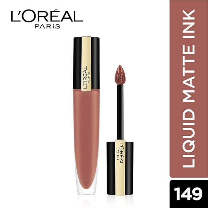 L'Oréal Paris Lipstick, Liquid Format with Matte Finish, Oil-In-Water Formula, Breathable and Lightweight Feel, Non-Flaking, Colour: 143 I Liberate, 7ml