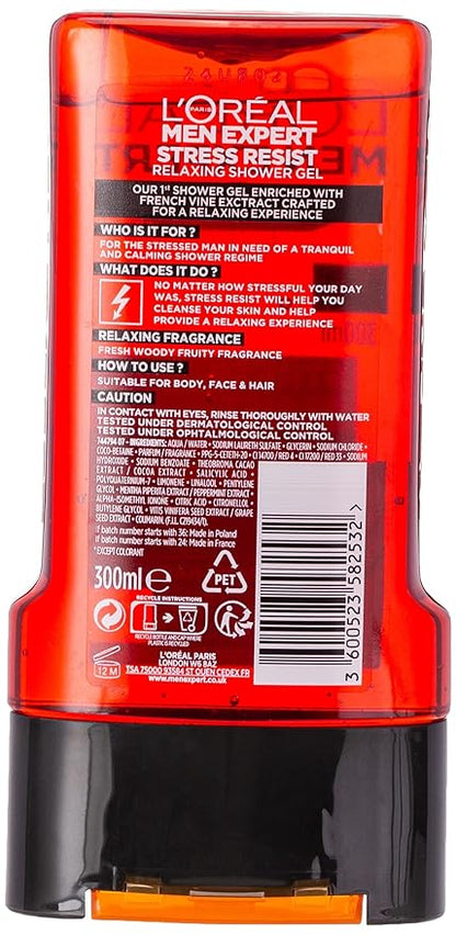 L'Oreal Paris Men Expert Stress Resist Vine Extract Shower Gel, 300ml