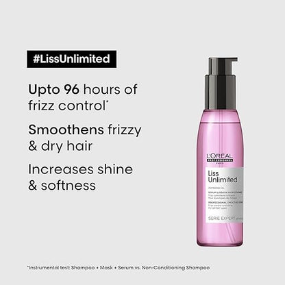 L'Oréal Professionnel Serie Expert Liss Unlimited Blow Dry Serum 125 Ml, For Frizz-Free Hair