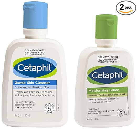 Cetaphil Gentle Skin Cleanser, 125 Ml & Moisturising Lotion 100 Ml