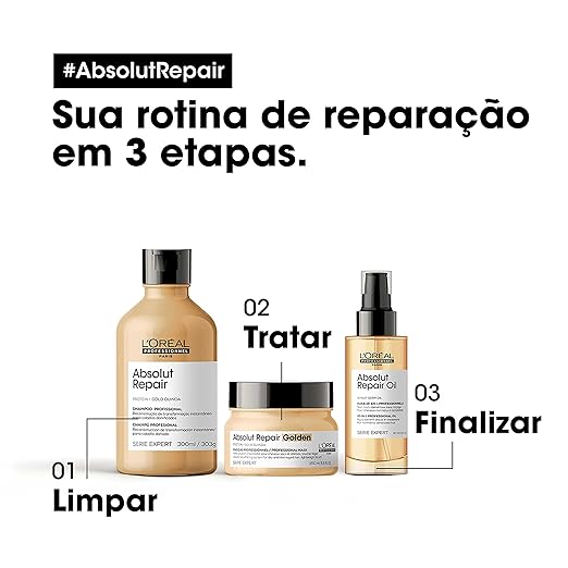 Pack of 2 L'OREAL PROFESSIONNEL PARIS Absolut Repair Oil 10-In-1 Multi-Benefit Leave-In Hair Serum, Serie Expert, 90Ml & Absolut Repair Shampoo For Dry & Damaged Hair, Serie Expert, 300Ml