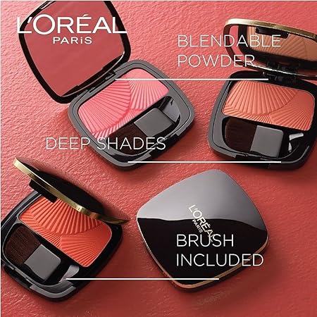 L'Oréal Paris Matte Blush, Highly Blendable and Buildable Application, Versatile Use, Incl. Mirror and Brush, Le Blush Bar Matte, 11 Be Fierce, 4.5g