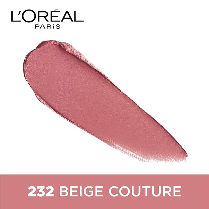 Roll over image to zoom in L'Oreal Paris Matte Lipstick, For Soft and Smooth Lips, Long-lasting Luxurious Colour, Color Riche Moist Matte, 232 Beige Couture, 3.7g