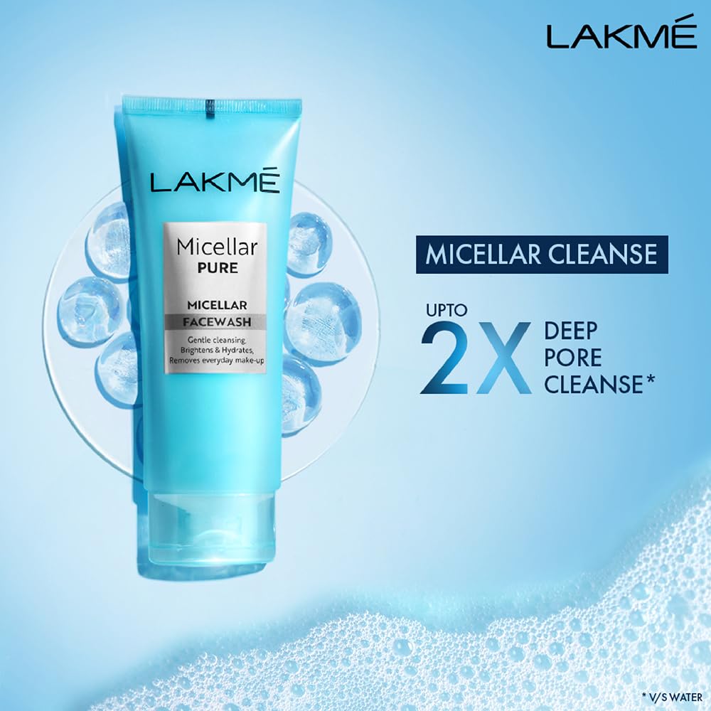 Lakme Micellar Pure Facewash for Deep Pore Cleanse 100g