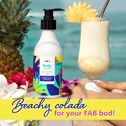 Plum BodyLovin Deep Hydration, Beachy, Vegan Hawaiian Rumba Colada Gel Body Lotion, Paraben, Silicone & Mineral Oil Free For All Skin Types - 240 ml