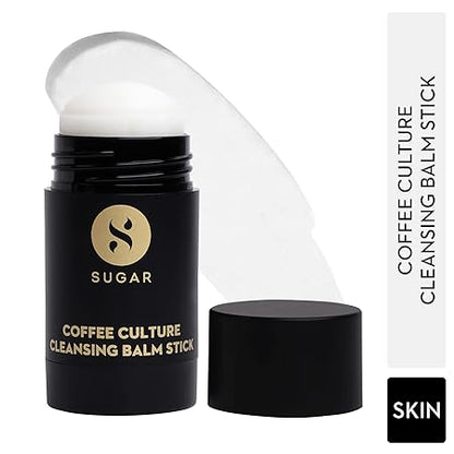 SUGAR Cosmetics Coffee Culture Cleansing Balm Stick - Face Cleanser & Makeup Remover | Vegan & Cruelty free | All Skin Type | 30 gms