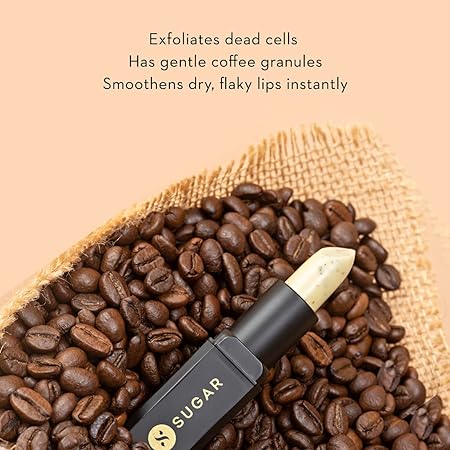 SUGAR Cosmetics Coffee Culture Lip Scrub with Coffee Extracts Nourishes, Soothes and Heals Flaky and Dry Lips Enriched with Olive, Jojoba & Almond Oil - 3.5 g