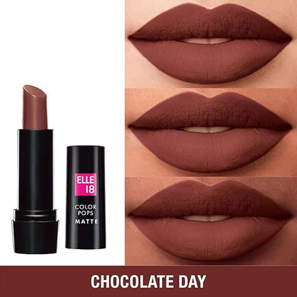 Elle18 Color Pops Matte Lip Color, Chocolate Day, 4.3 g