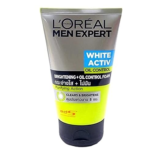 L'Oreal Paris Men Expert White Activ Oil Control Charcoal Foam, 100ml