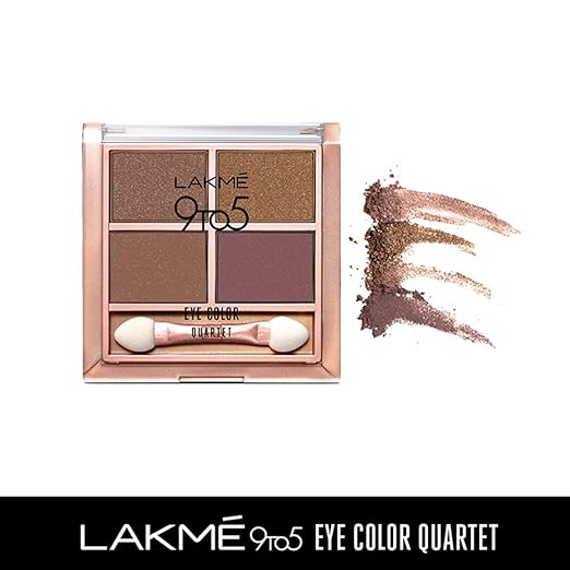 Lakme 9 to 5 Eye Color Quartet Eye Shadow, Mystic Nudes, 7 g