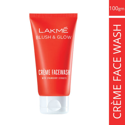 Pack of 2 Lakme Blush & Glow Strawberry Creme Face Wash, 100 gm