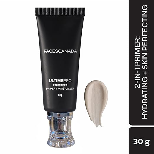 FACES CANADA Ultime Pro Primerizer Primer + Moisturizer, 30 g | Skin Perfecting & Hydrating Face Primer | Flawless Look | Minimizes Pores & Fine Lines | Shea Butter, Vitamin E, Antioxidants Enriched