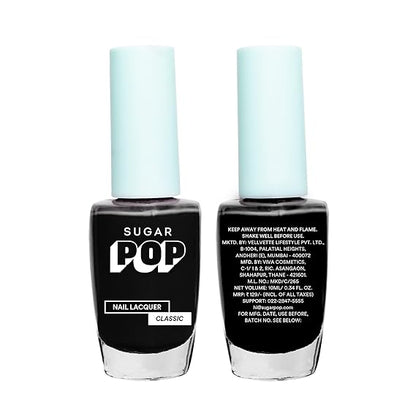 SUGAR POP Nail Lacquer - 21 Black Berry & 31 Ivory Supreme – 10 ml - Dries in 45 seconds - Quick-drying, Chip-resistant, Long-lasting. Glossy high shine Nail Enamel/Polish for women.