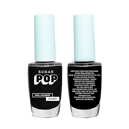 SUGAR POP Nail Lacquer - 21 Black Berry & 24 Keen Green – 10 ml - Dries in 45 seconds - Quick-drying, Chip-resistant, Long-lasting. Glossy high shine Nail Enamel/Polish for women.