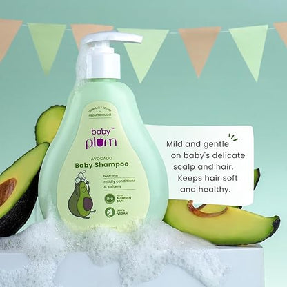 Baby Plum Avocado Baby Shampoo | Clinically Tested by Pediatricians | with Chamomile & Vitamin B5 | Tested Allergen Safe | 200 ml | 0-4 years