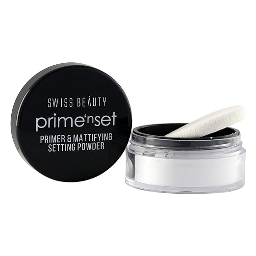 Swiss Beauty Primer Mattifying Setting Powder With Spf 15 |Translucent Powder For Face Makeup| Shade-01, 10G |