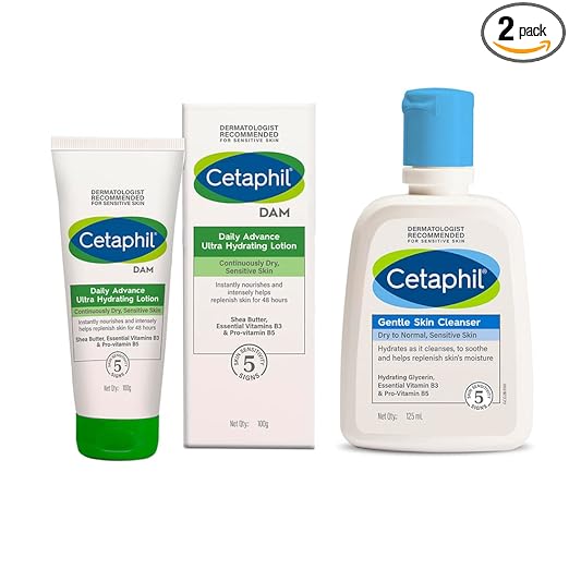 Cetaphil Gentle Skin Cleanser 125 ml and DAM 100g Combo