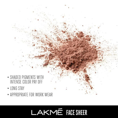 Lakme Sheer Blusher & Highlighter, Sun Kissed, Loose Powder Shimmer Highlighter for Face Makeup - Illuminating Powder for Glowing Cheeks, 4 g