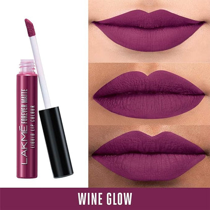 Lakme Forever Matte Liquid Lip Colour, Wine Glow, 5.6 ml