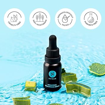 SUGAR Cosmetics - Aquaholic Hyaluronic Serum - Hydrating Serum Infused With Hydraulic Acid - For Firmer, Smoother and Plumper Looking Skin