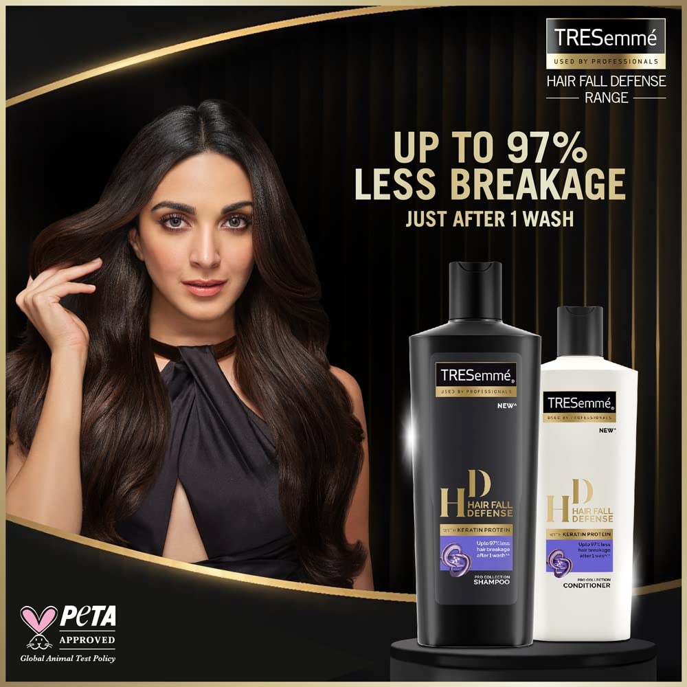 Tresemme Hair Fall Defence Shampoo, For Strong Hair, With Keratin Protein, Prevent Hair Fall due to Breakage, 340 ml